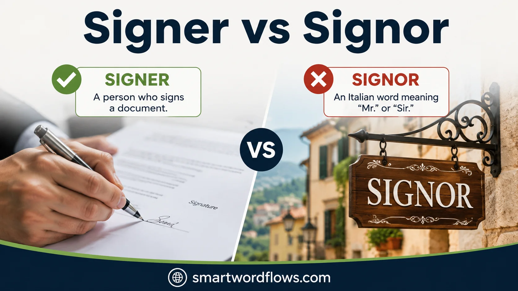 Signer vs Signor