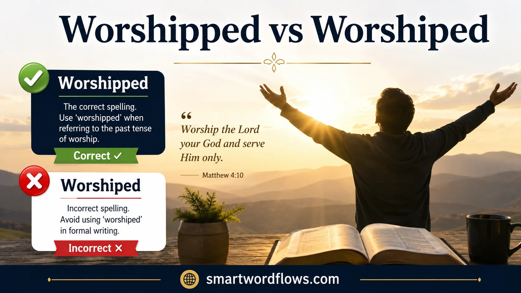 Worshipped vs Worshiped
